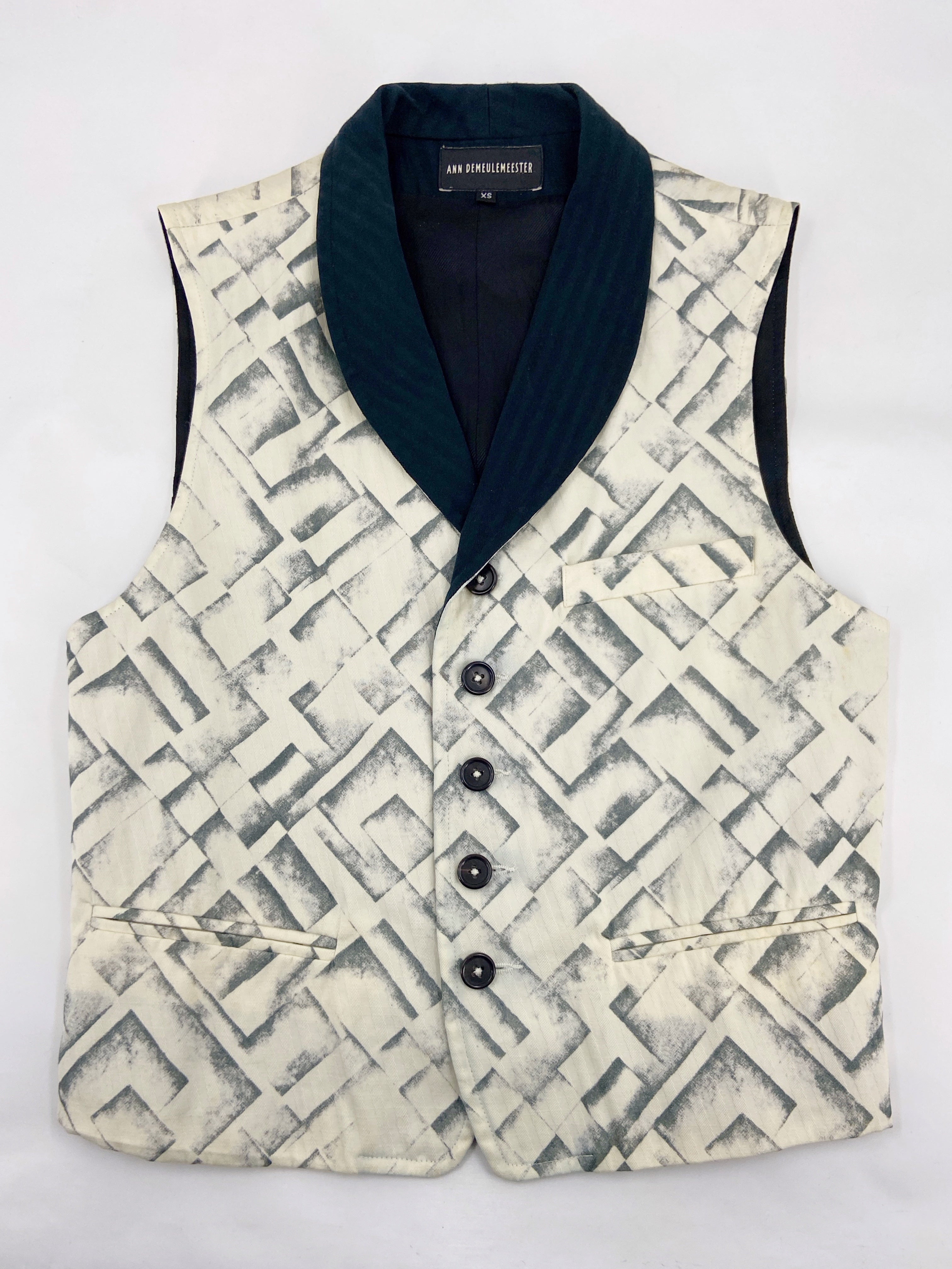 Ann Demeulemeester Spring 2008 Abstract Tyre Print Gillet Vest Top XS - 8