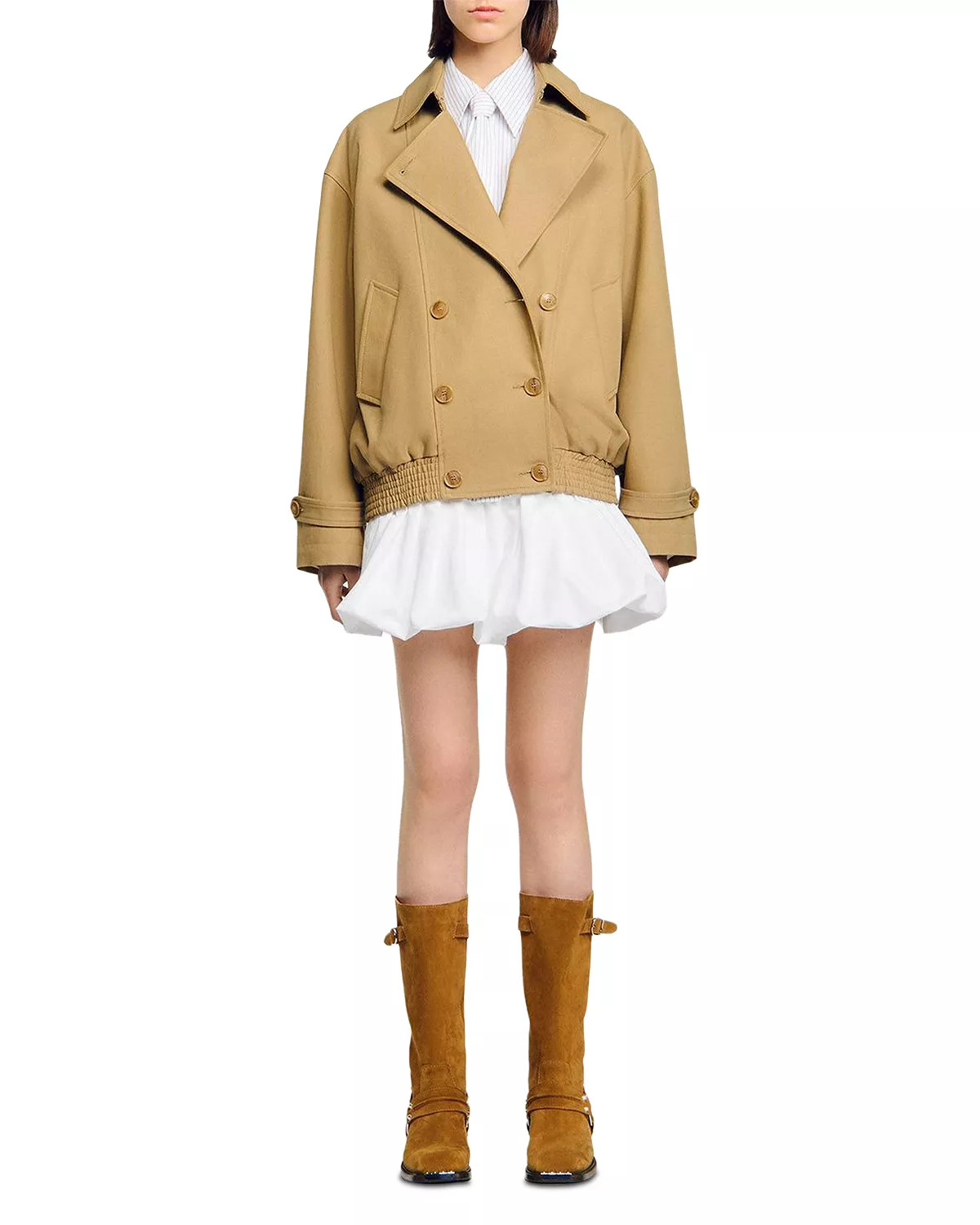 Short Oversized Trench Coat - 3
