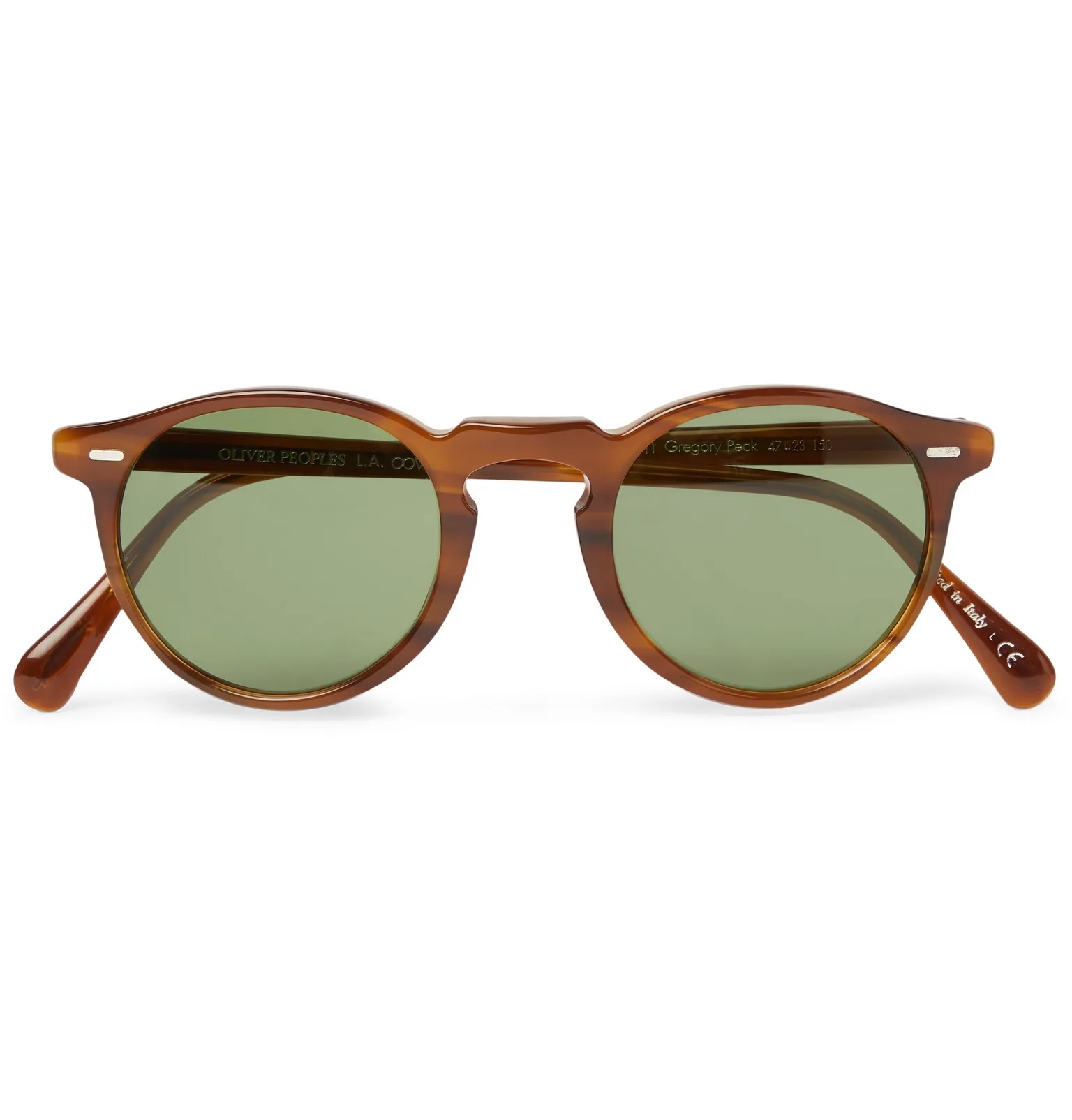 Gregory Peck Round-Frame Tortoiseshell Acetate Sunglasses - 1