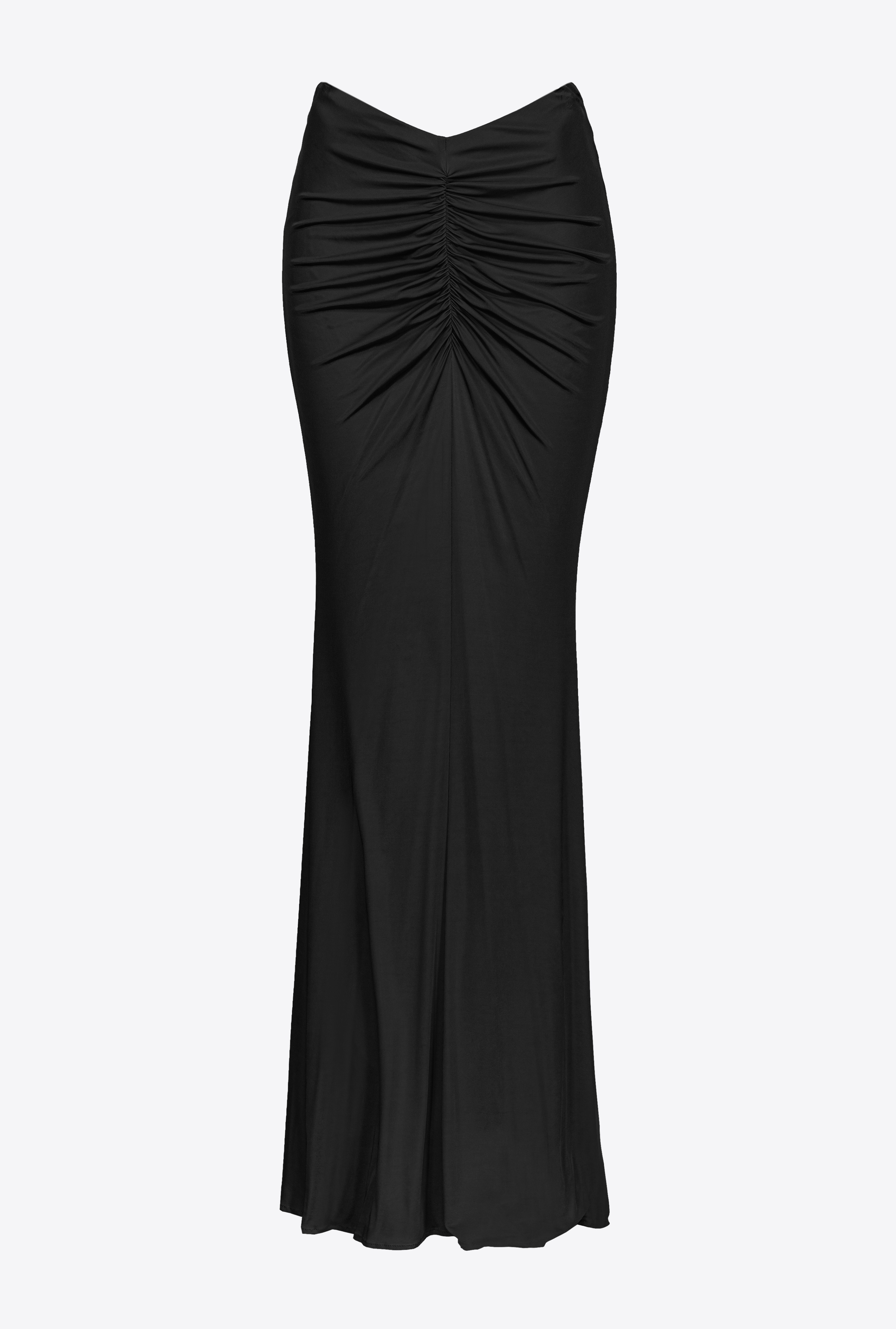 LONG GLOSSY JERSEY SKIRT - 1