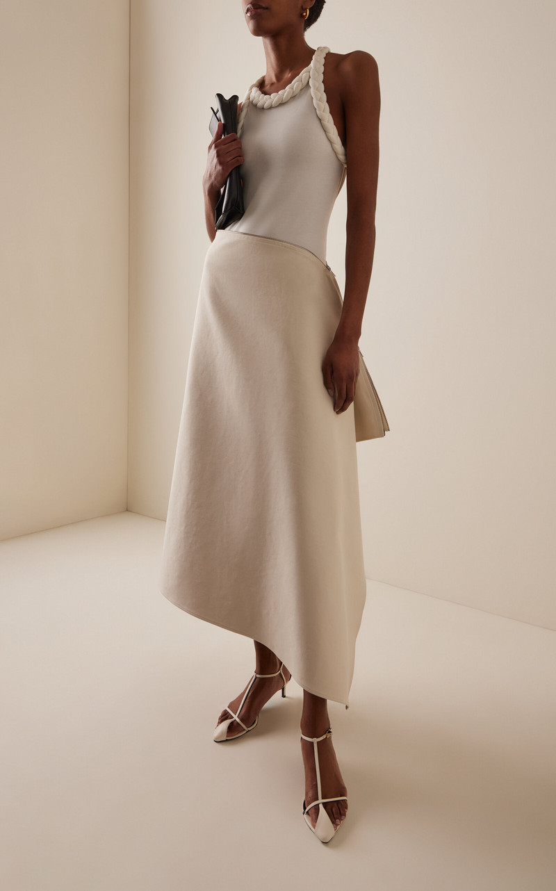 BEVZA Cotton Canvas Maxi Skirt white outlook