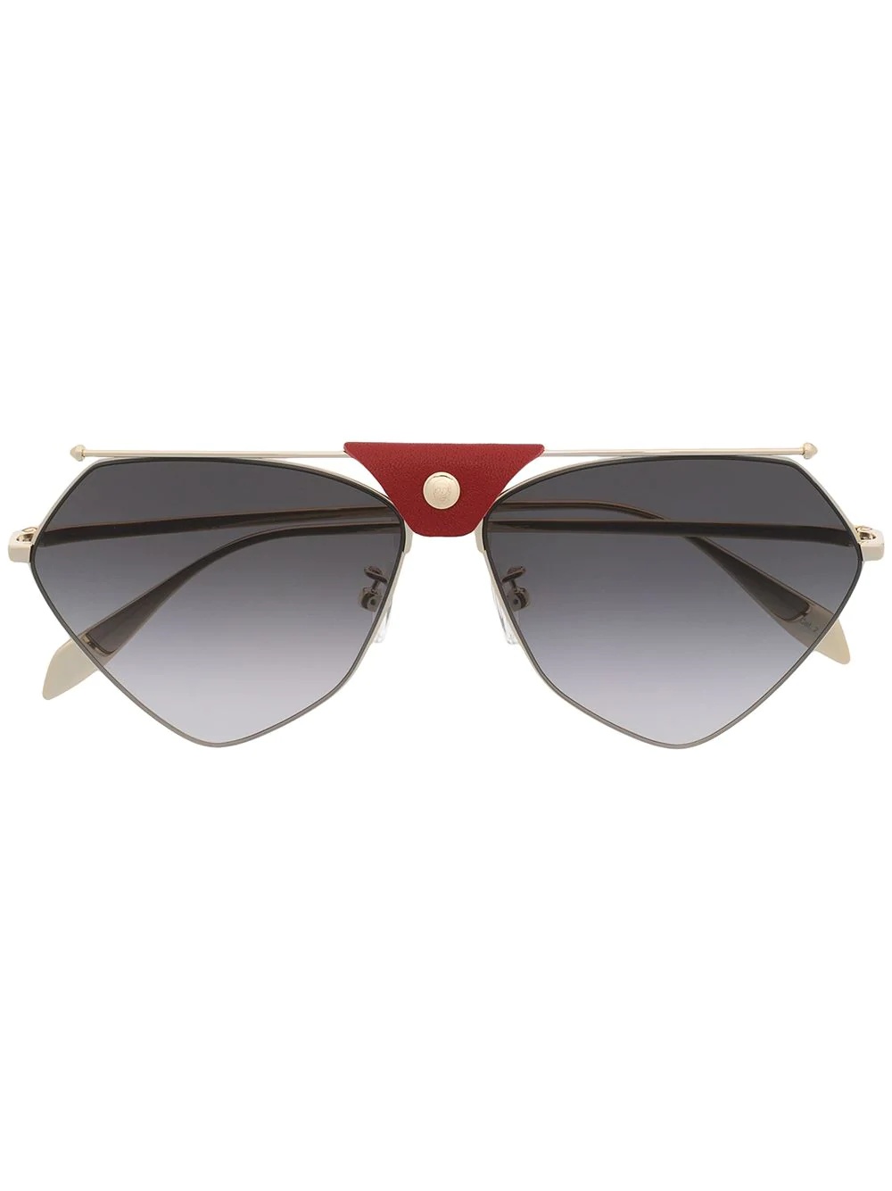 snap-detail leather sunglasses - 1