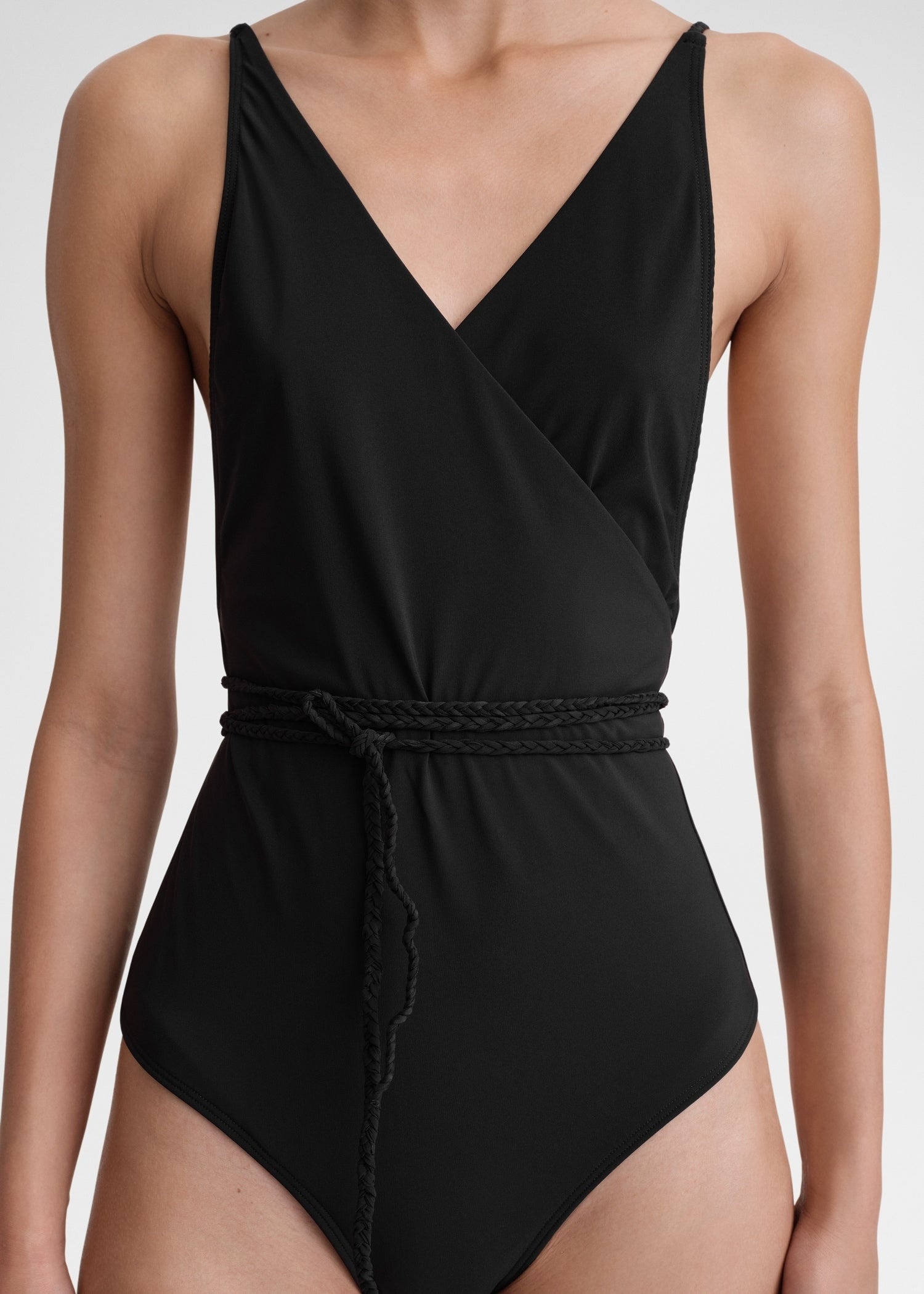 V-neck wrap swimsuit black - 5
