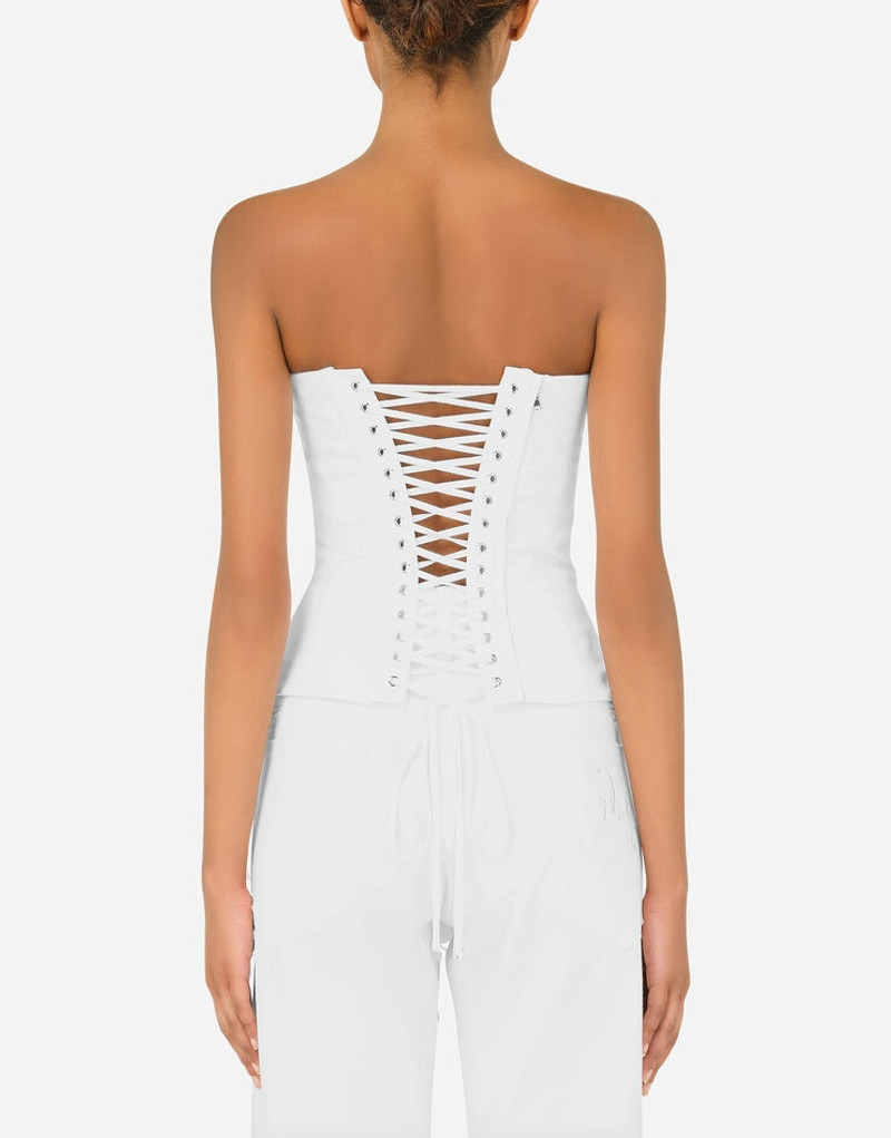 Gabardine bustier with laces and eyelets 3