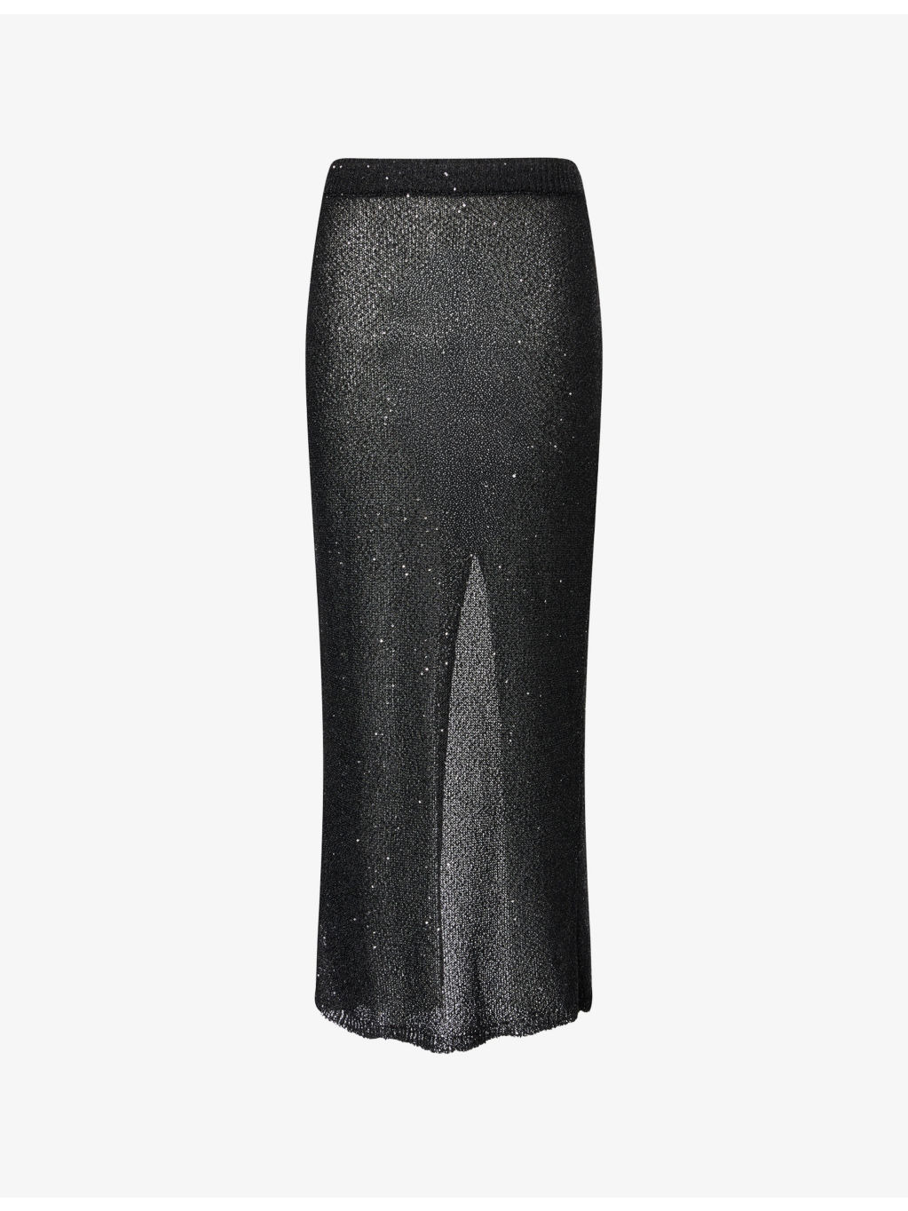 Sequin Split Knitted Maxi Skirt - 1