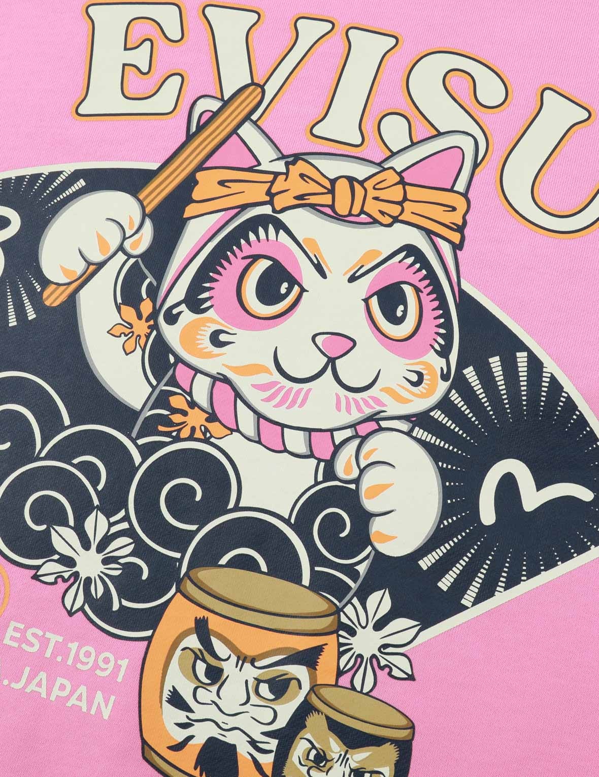 FORTUNE CAT DRUMMING PRINT SWEATSHIRT - 8