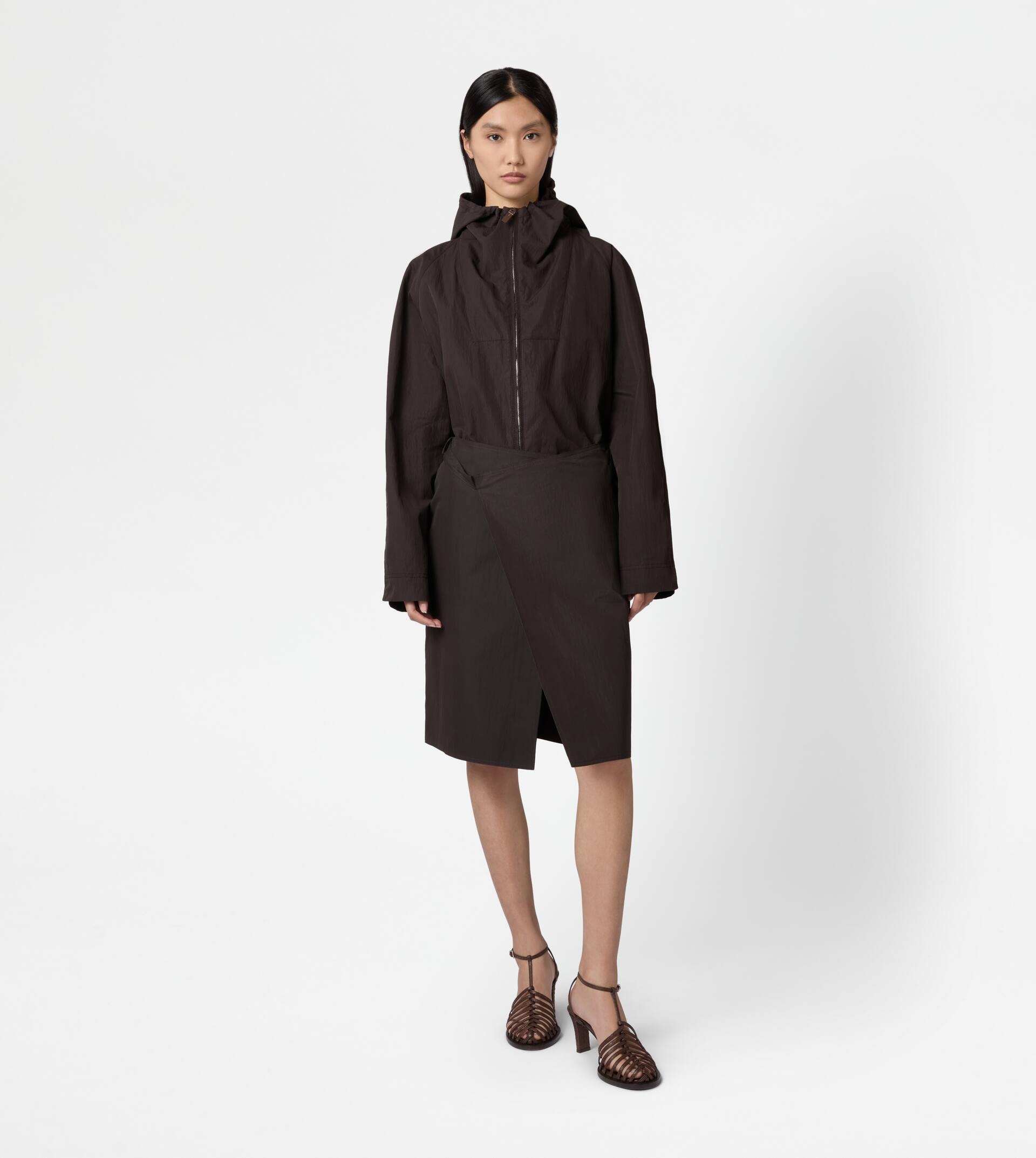 WINDBREAKER IN TECHNICAL COTTON - BROWN - 3