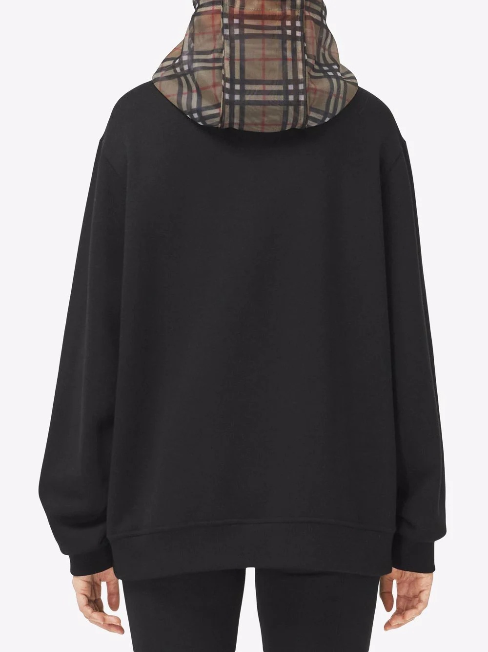 check-hood hoodie - 4