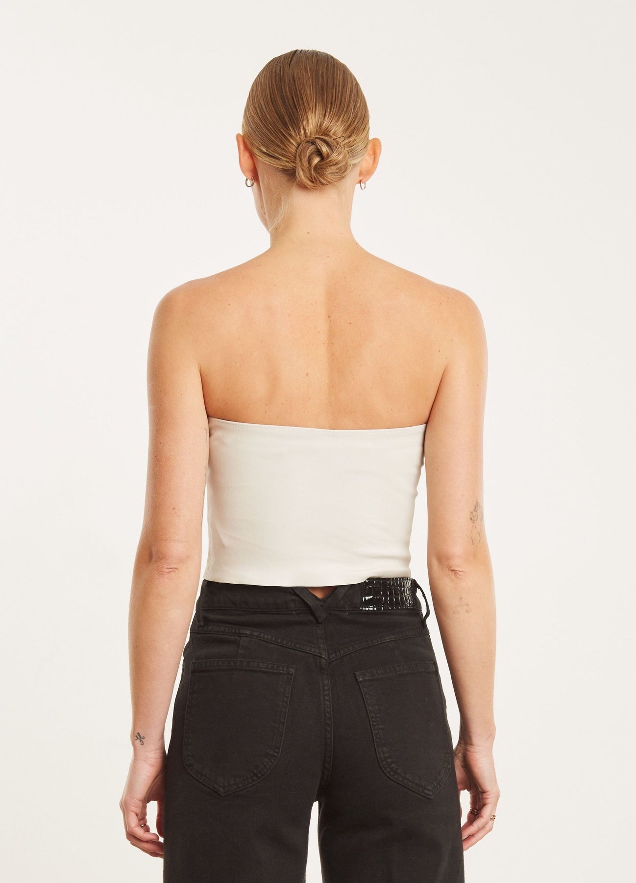 CHALK LEATHER MICRO TUBE TOP - 3
