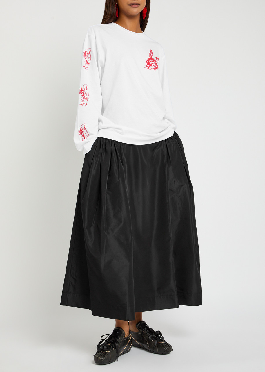 Simone Rocha Tortoise & Hare Logo Print Cotton T-shirt - 4