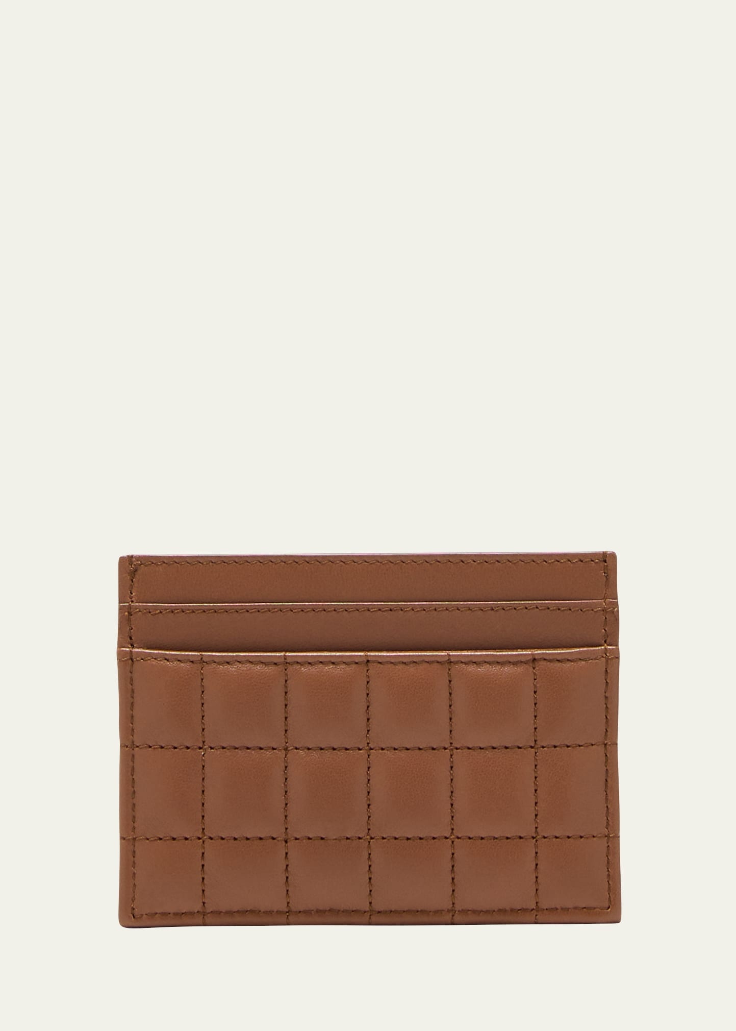 Saint Laurent Cassandra YSL Quilted Lambskin Leather Card Holder