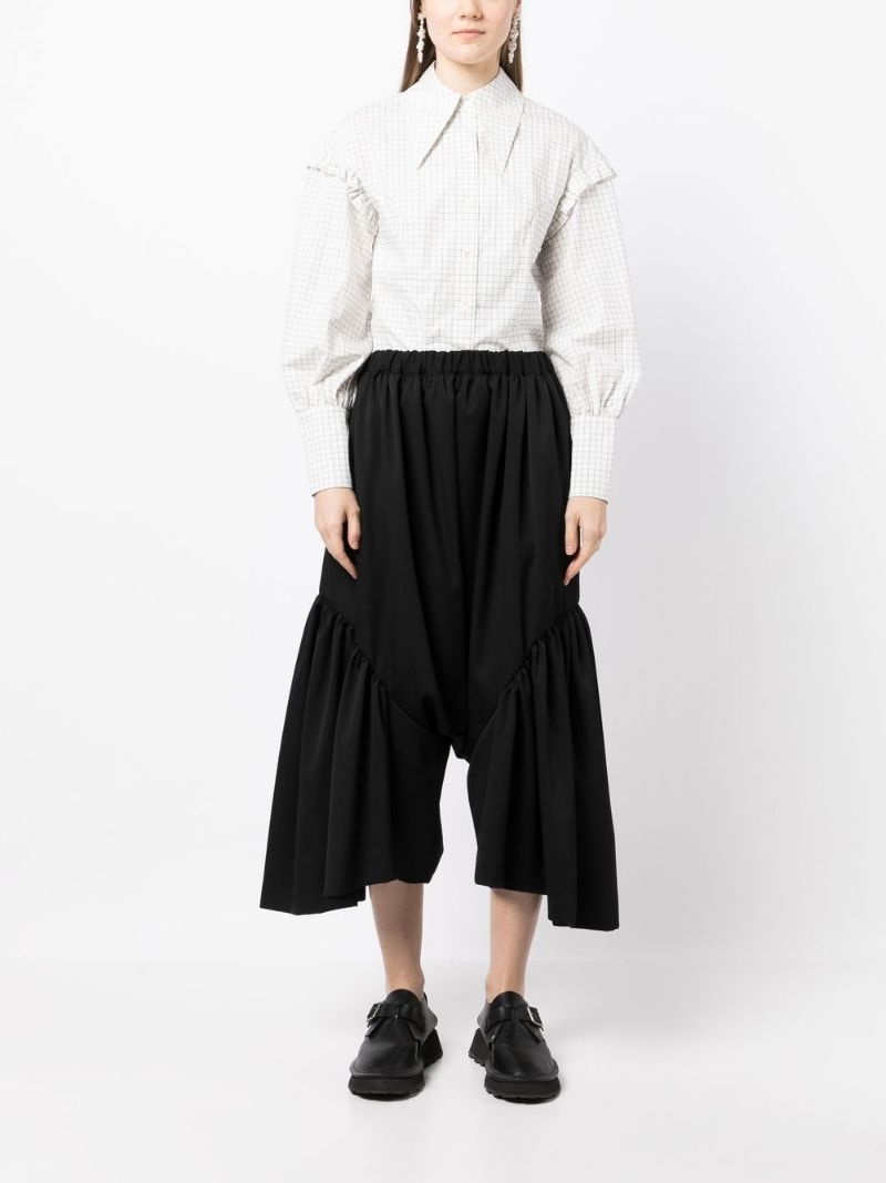 extreme-drop-crotch cropped trousers - 2