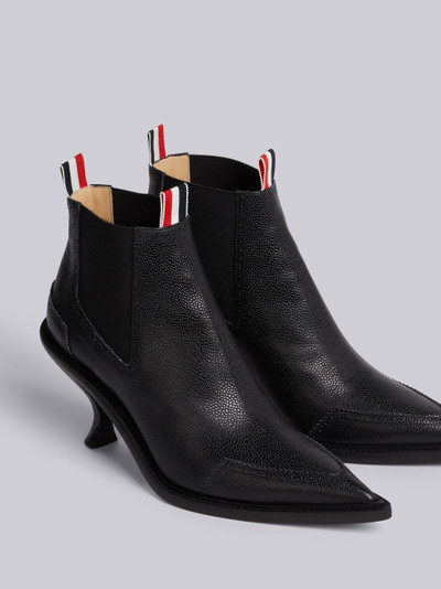 Thom Browne Black Pebbled Calfskin Brogue Spectator Long Point Boot outlook