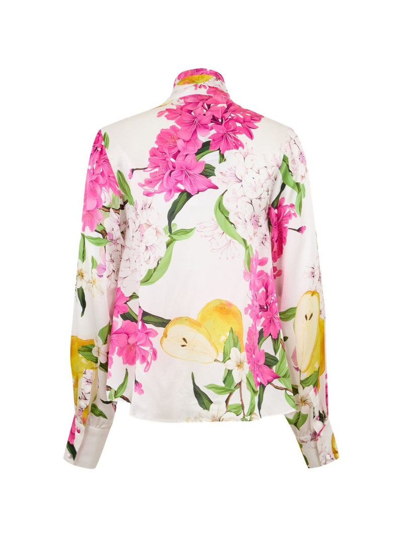 LEO LIN Freya tie-neck floral silk blouse outlook