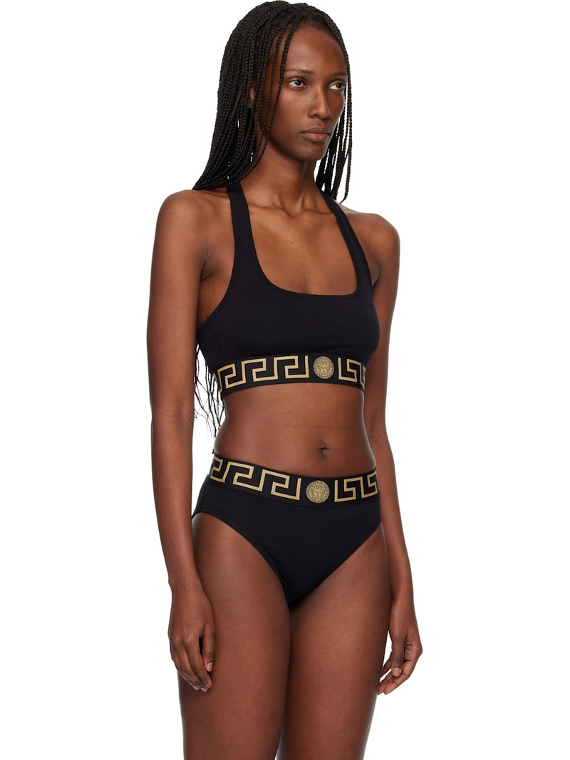 Black Nylon-Blend Bikini Top 2