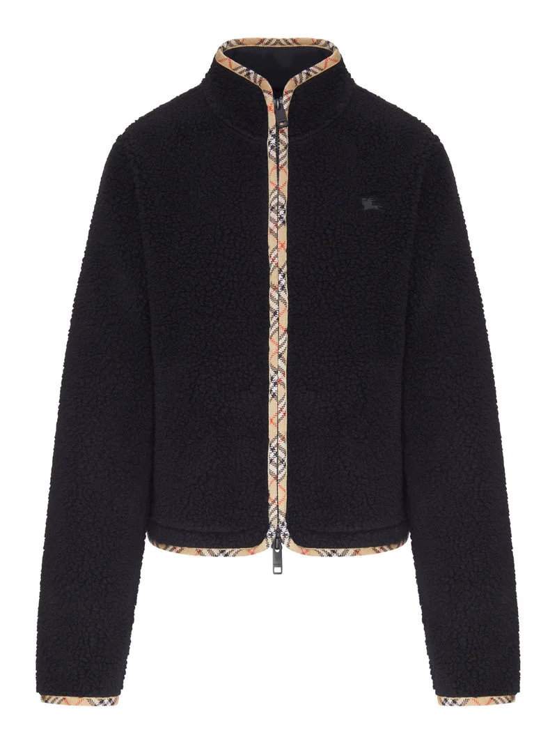 Burberry Women Black Teddy Fleece Jacket - 1