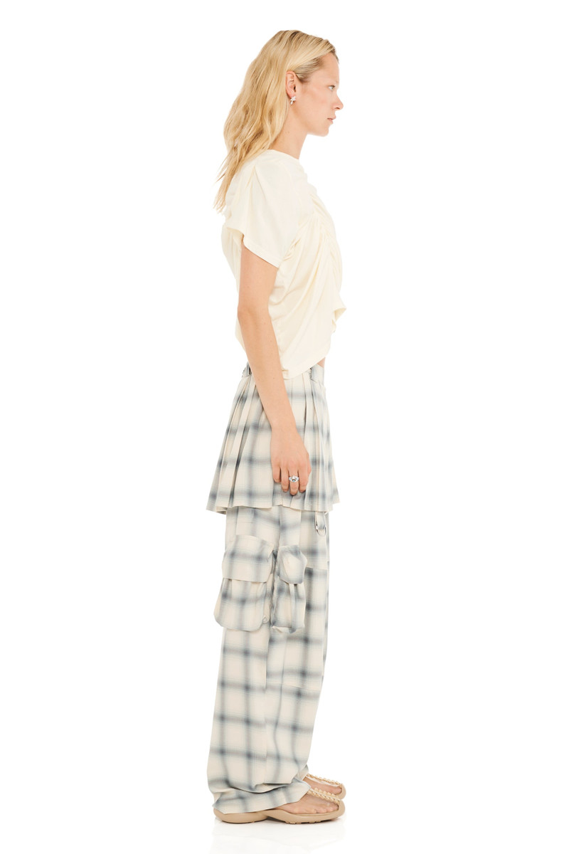 Collina Strada CLOUDY PLAID LAWN SKIRT CARGO PANT outlook