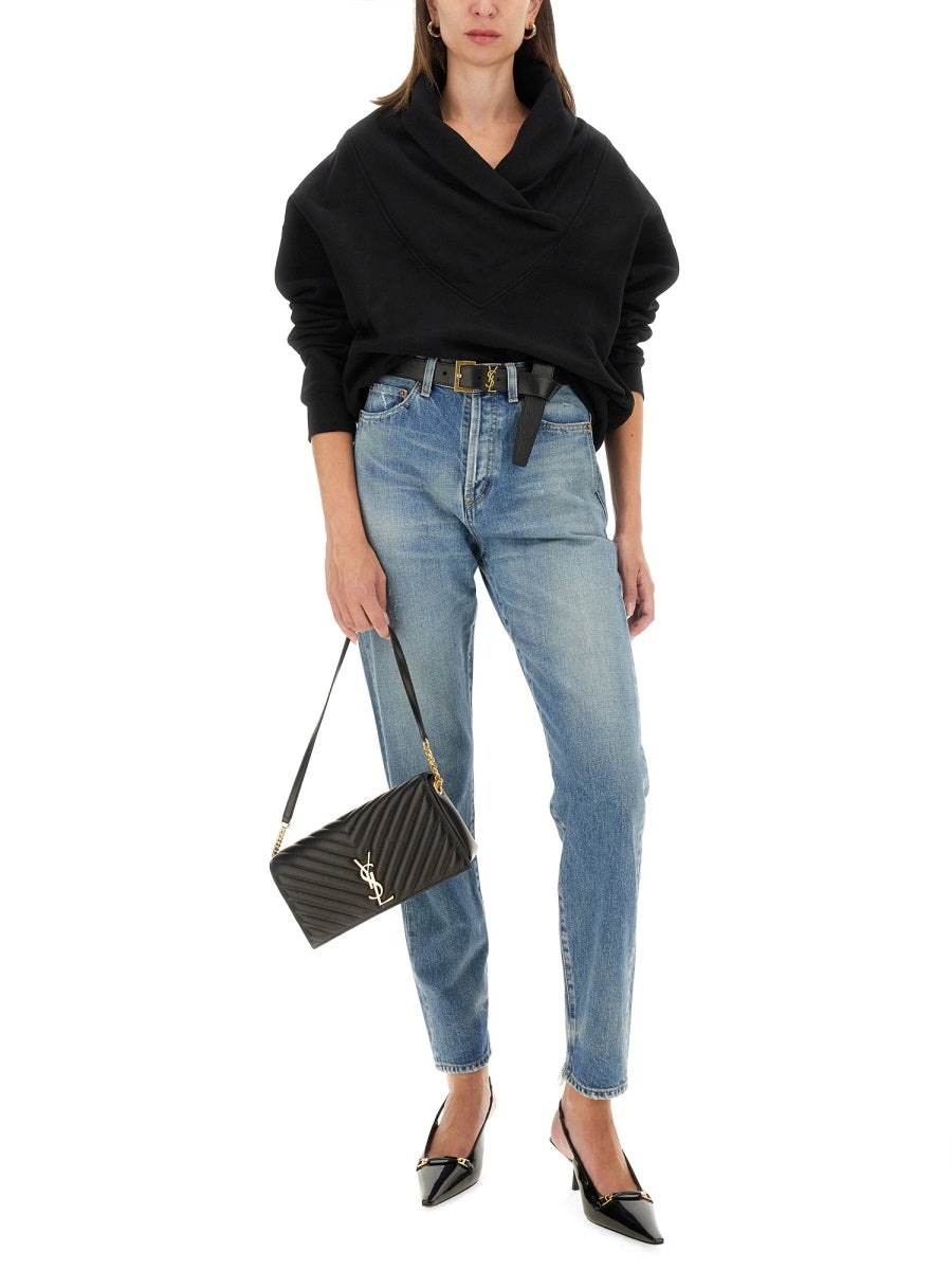 Saint Laurent Women V-Neck Sweatshirt - 2