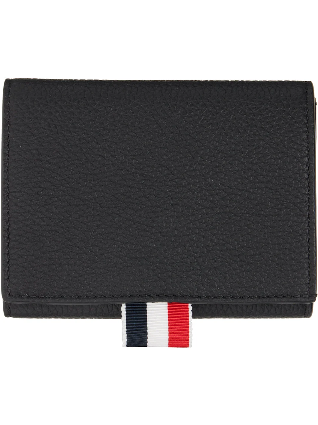 Black Soft Pebble Grain Trifold Wallet - 1