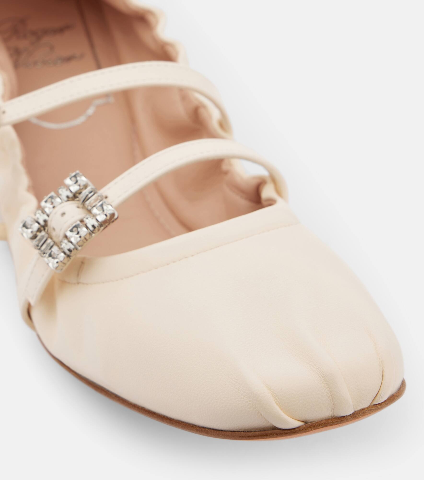 Crystal-embellished leather ballet flats - 6