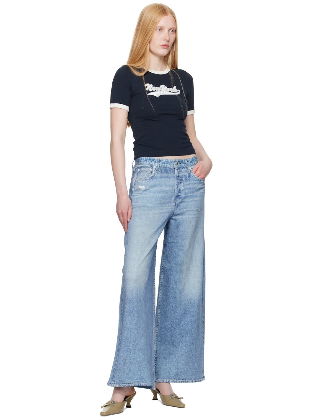 Navy Mica Ringer T-shirt - 4