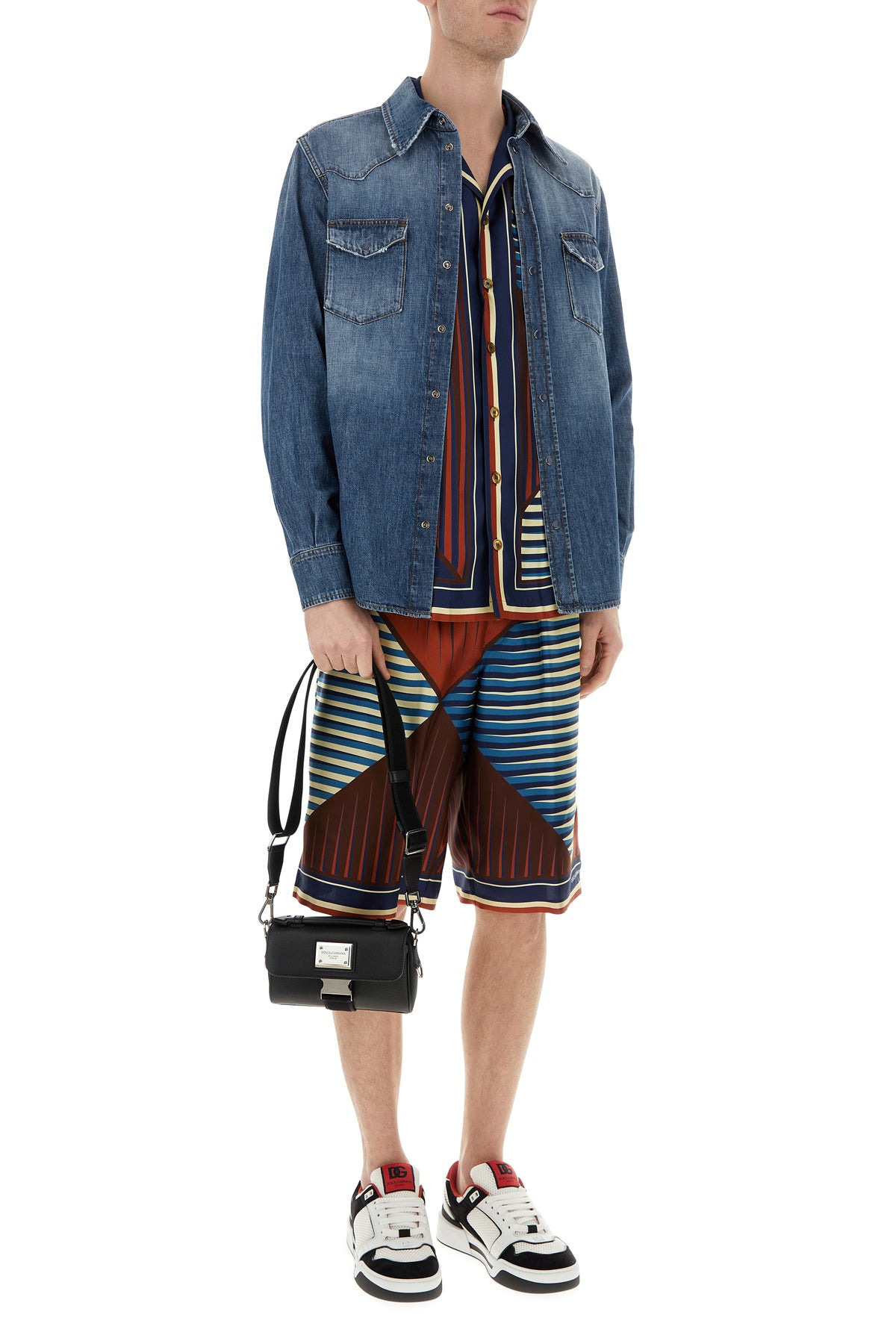 Printed satin bermuda shorts - 6