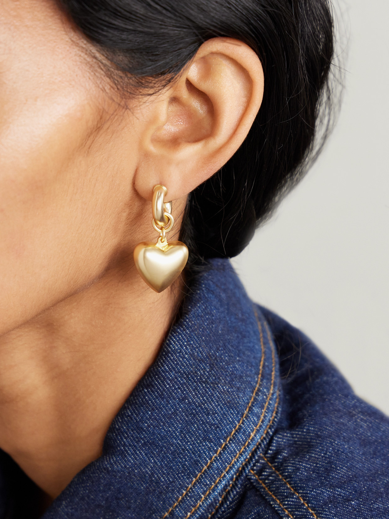 Heart & Soul Gold-tone Hoop Earrings - 2