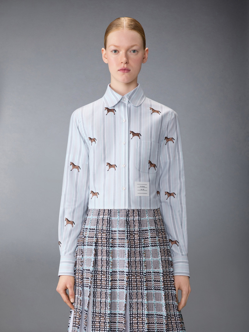 Thom Browne LUNAR NEW YEAR HORSE 4-BAR CROPPED OXFORD SHIRT outlook