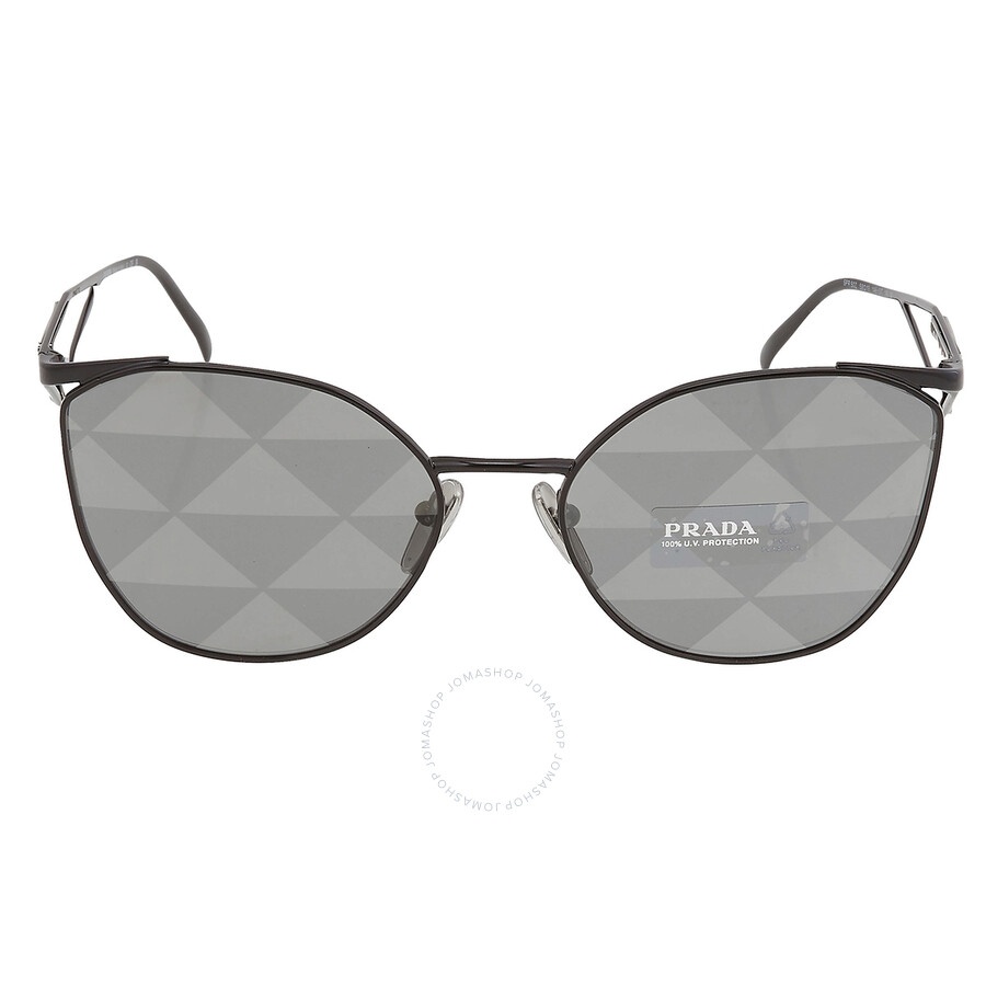 Prada Grey Pattern Silver Irregular Ladies Sunglasses PR 50ZS 1AB03T 59 - 1