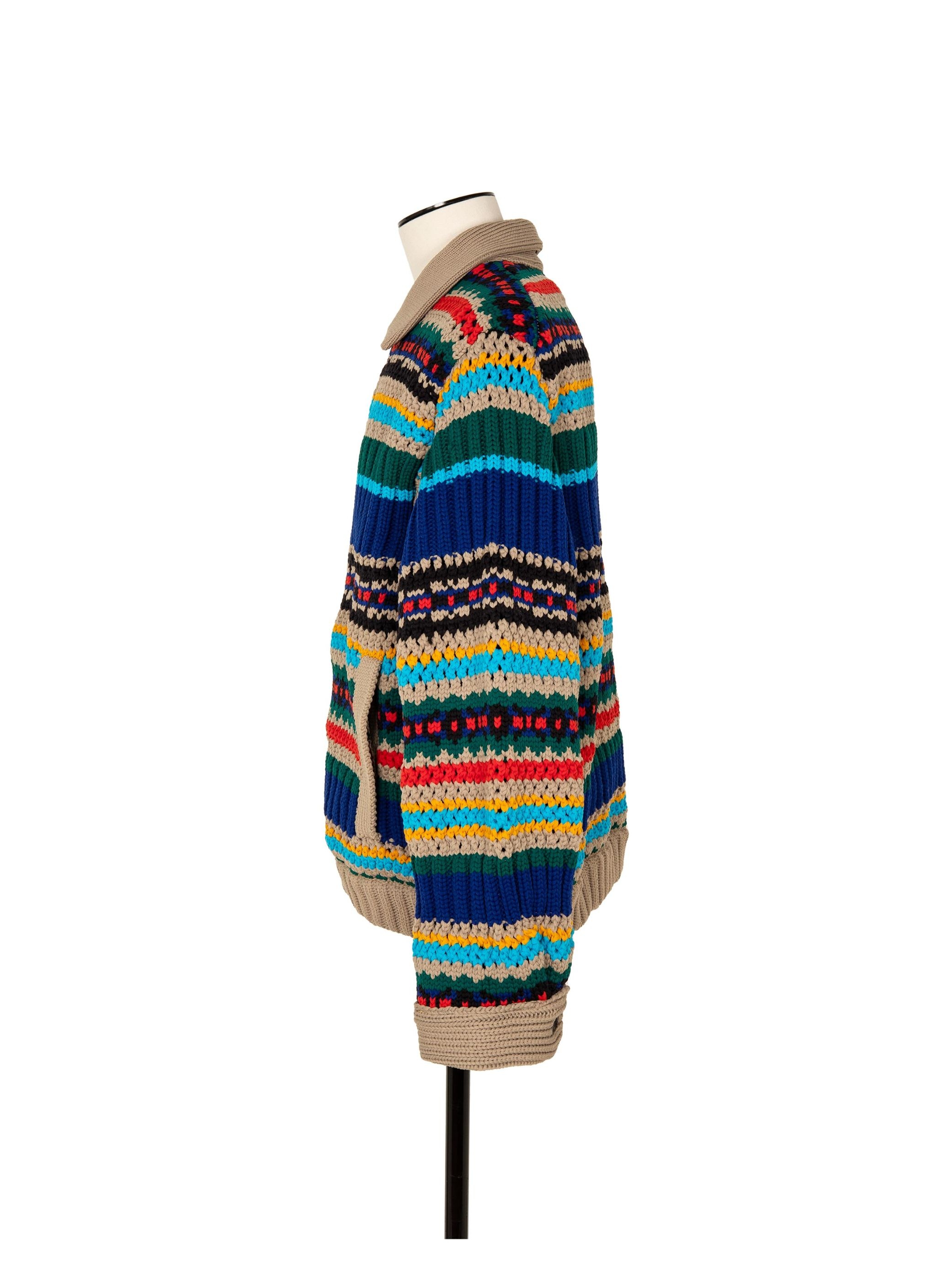 Mesh Knit Blouson - 2