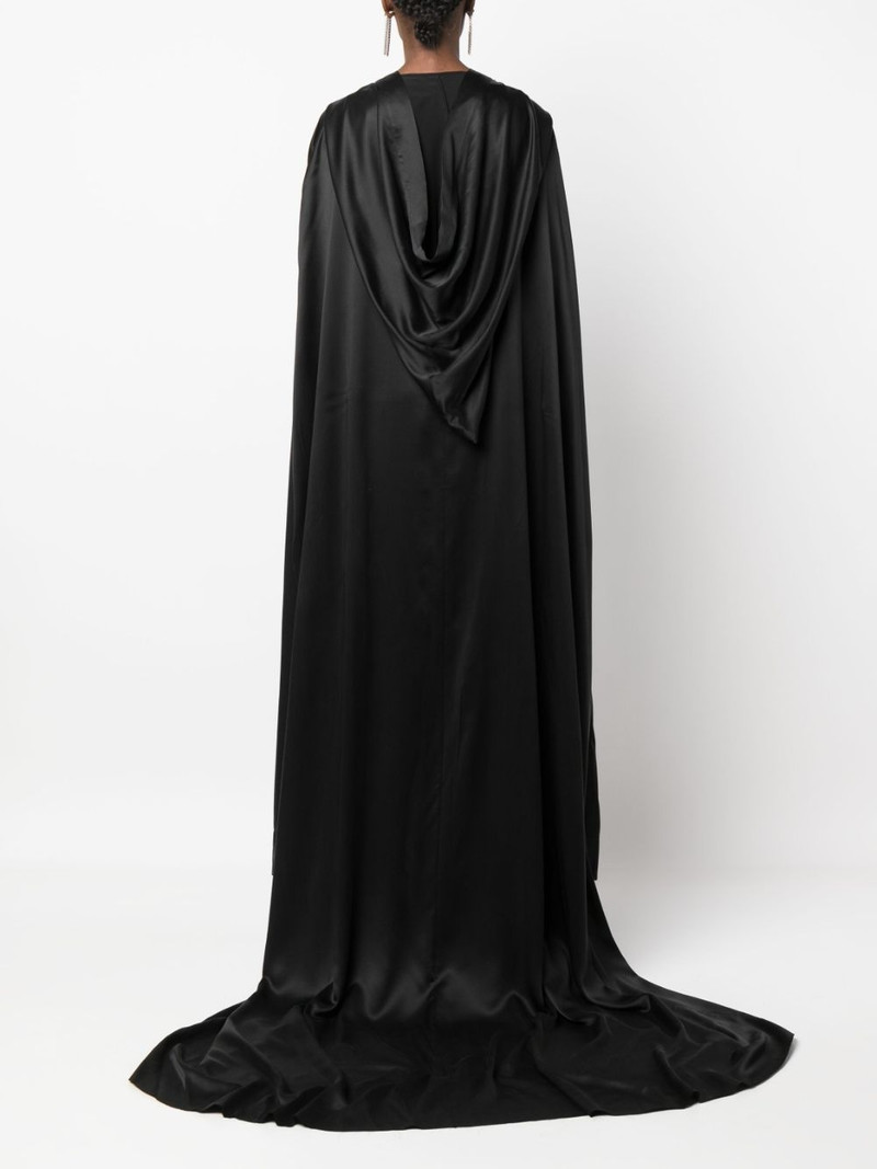 hooded silk-satin gown 4
