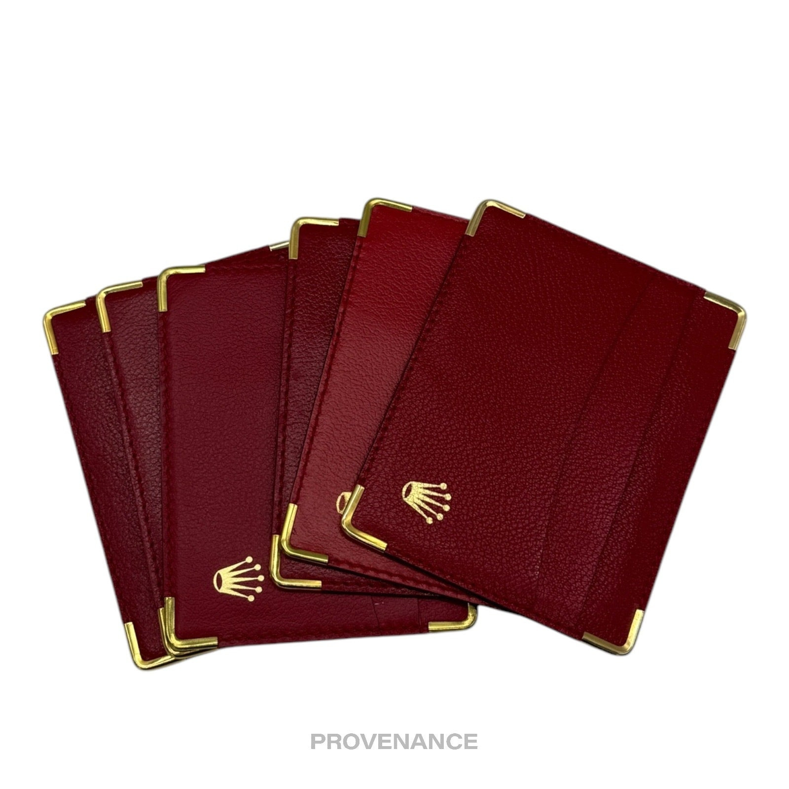 Rolex Card Holder Wallet - Red Leather - 7