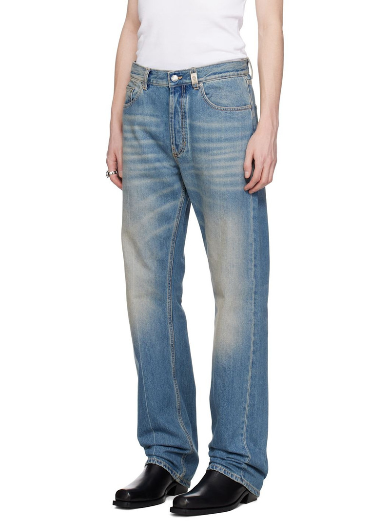 Alexander McQueen Blue Straight-Leg Washed Jeans outlook