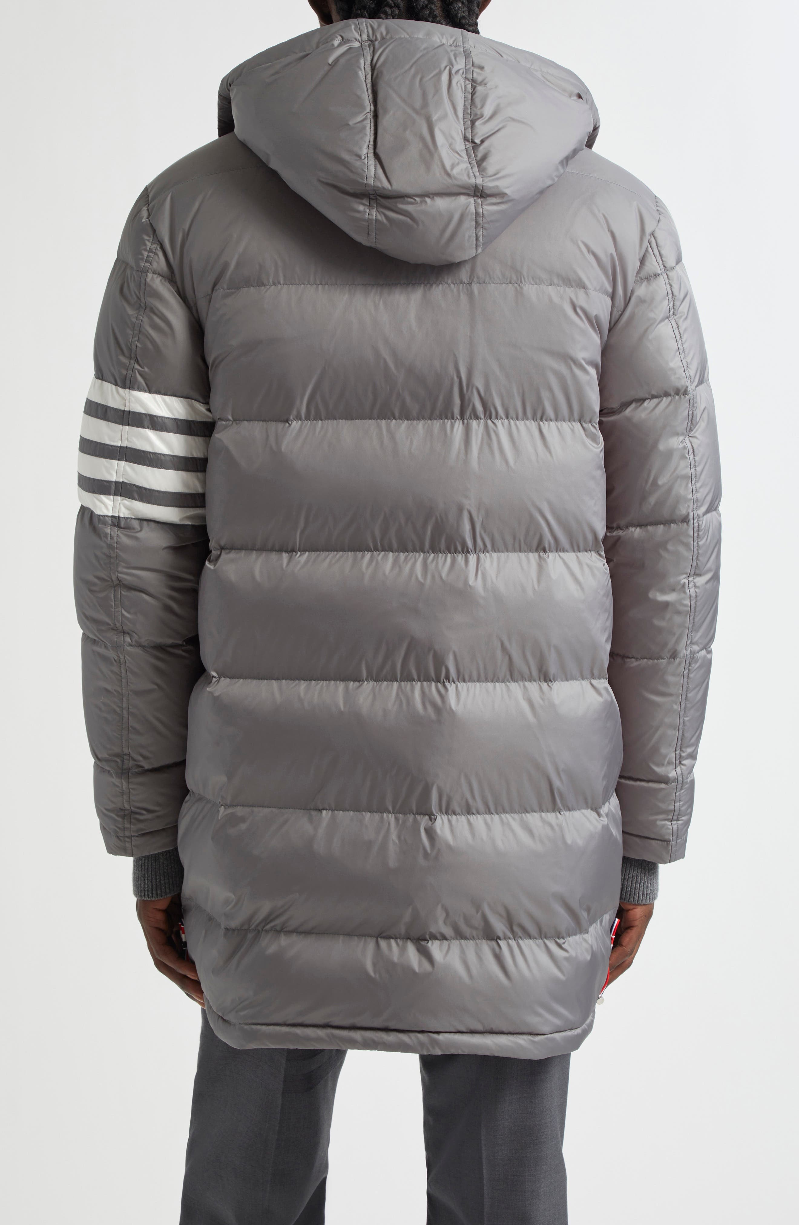 Thom Browne 4-Bar Down Hooded Coat in Medium Grey at Nordstrom - 3