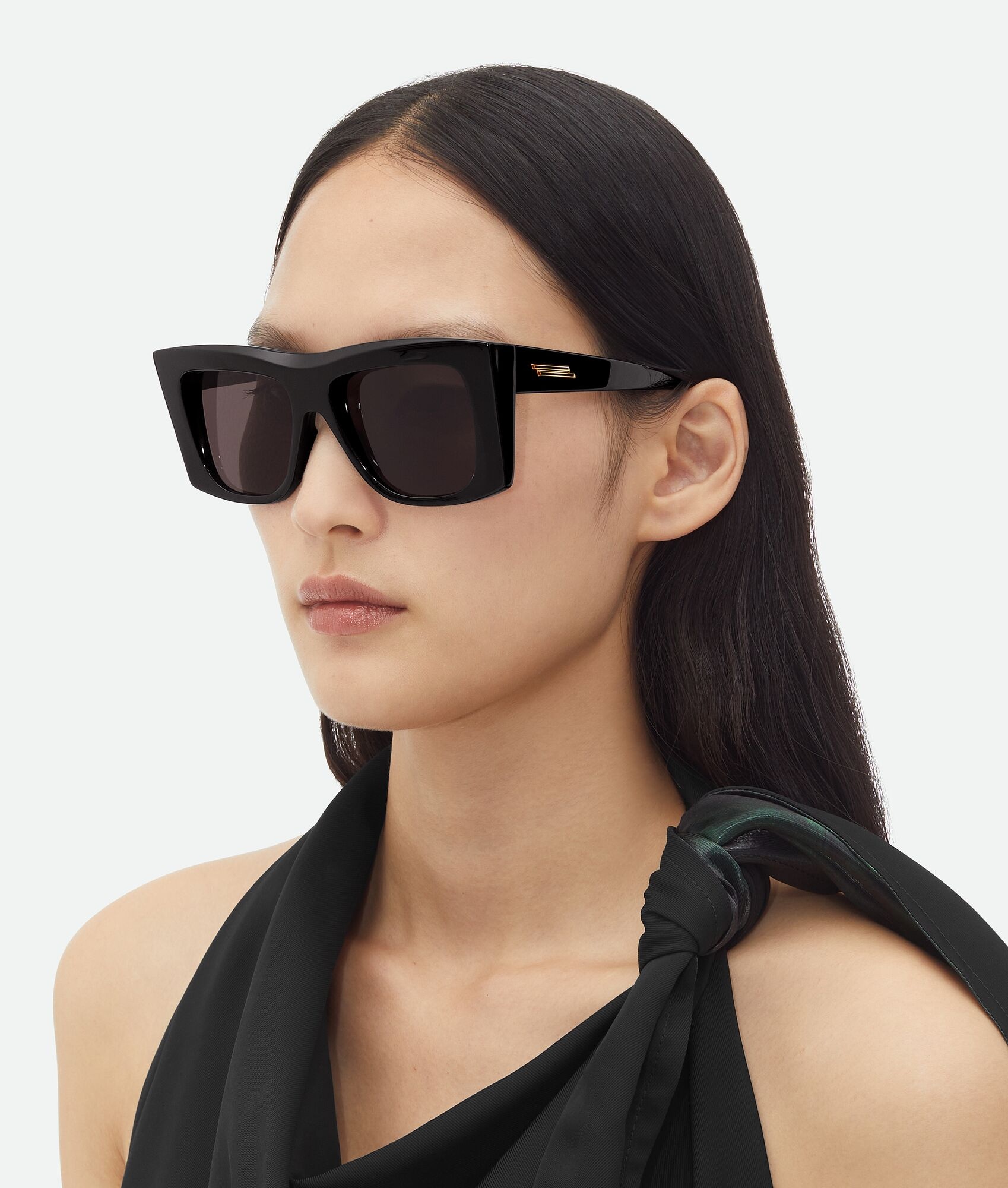 Bottega Veneta Black Square Sunglasses