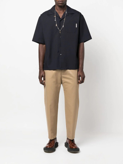 Marni logo-patch short-sleeved shirt outlook