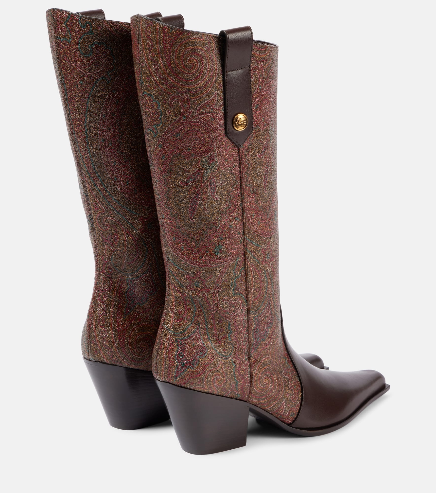 Paisley jacquard knee-high boots - 2