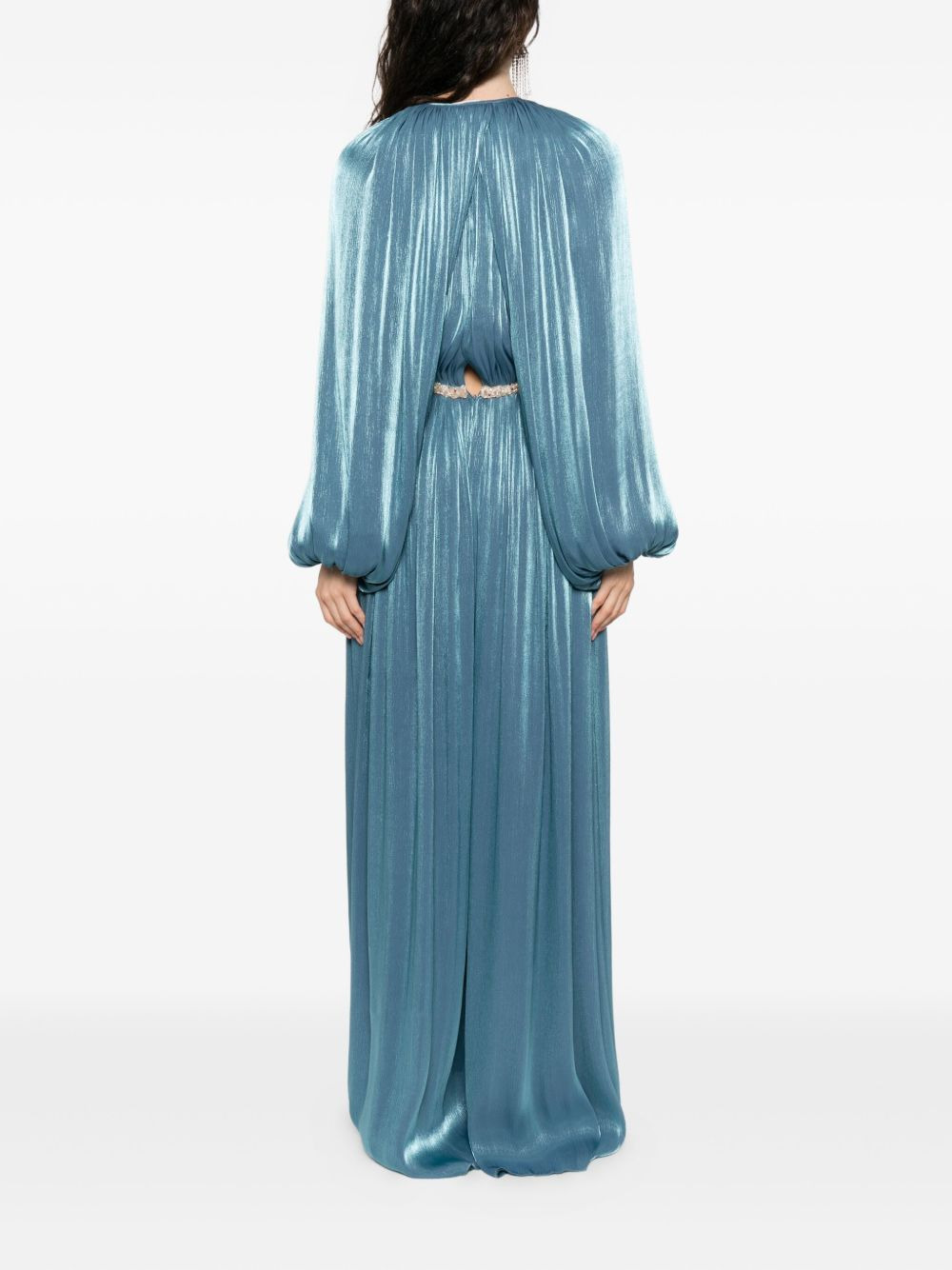Jazmin embellished-pleated maxi dress - 4