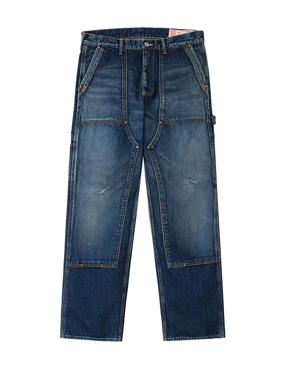 Washed Seagull Print Regular Fit Painter Jeans - 19