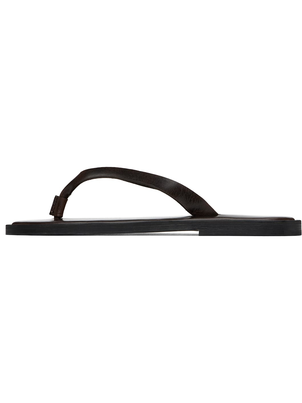 Brown Leather Tong Flip-Flops - 3