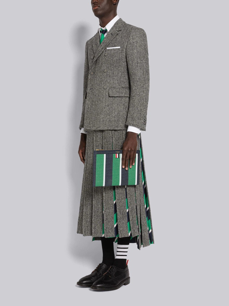 Stripe Pebble Grain Leather Small Document Holder 4