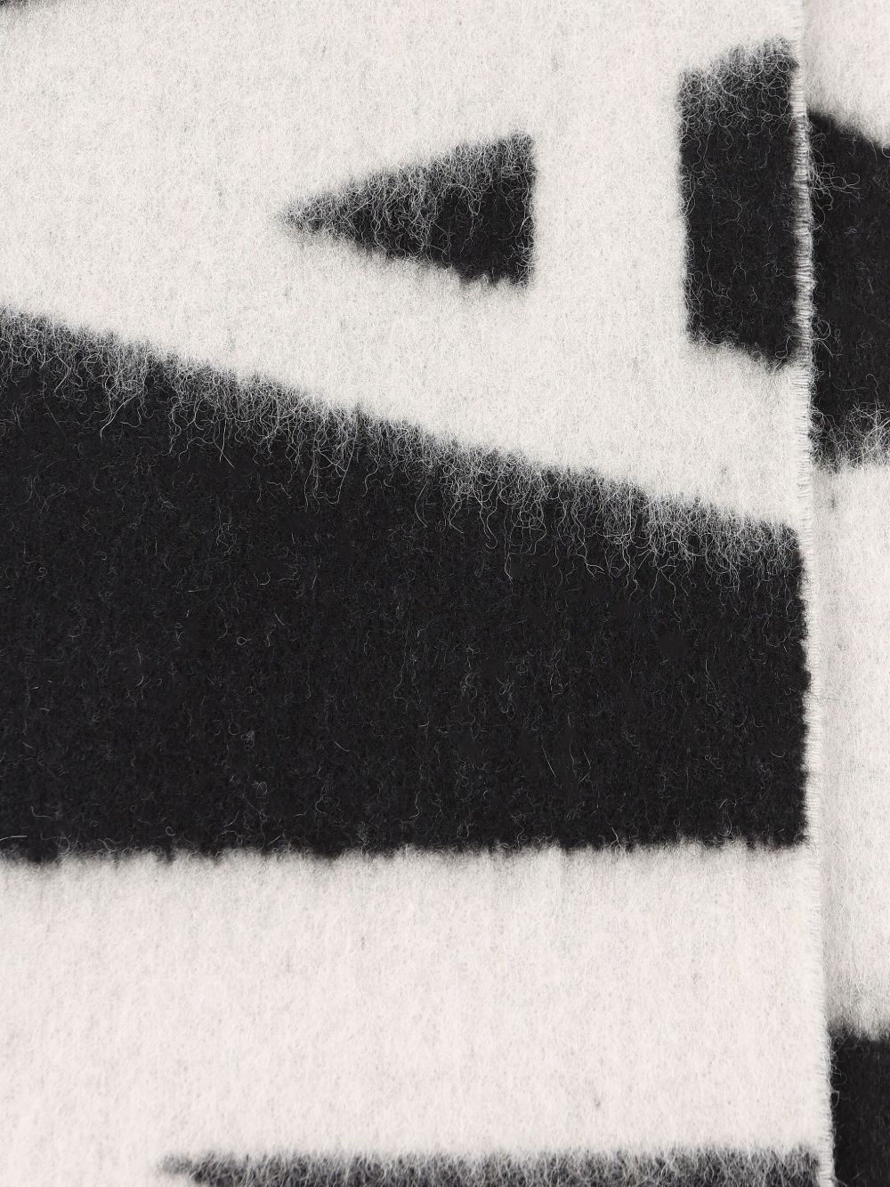 logo-intarsia fringed scarf - 2