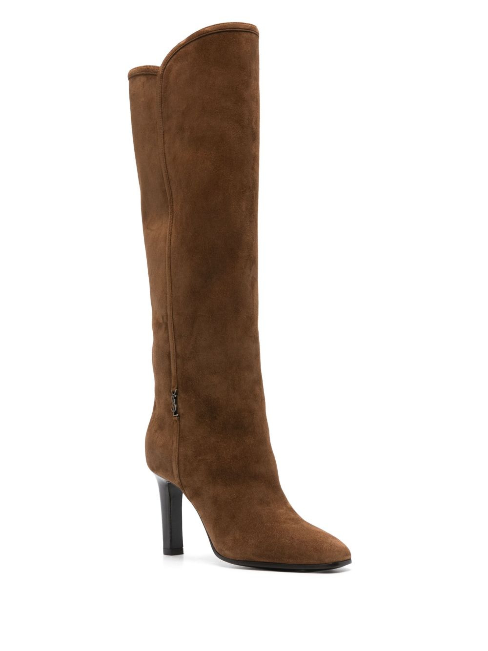 logo-plaque suede boots - 2