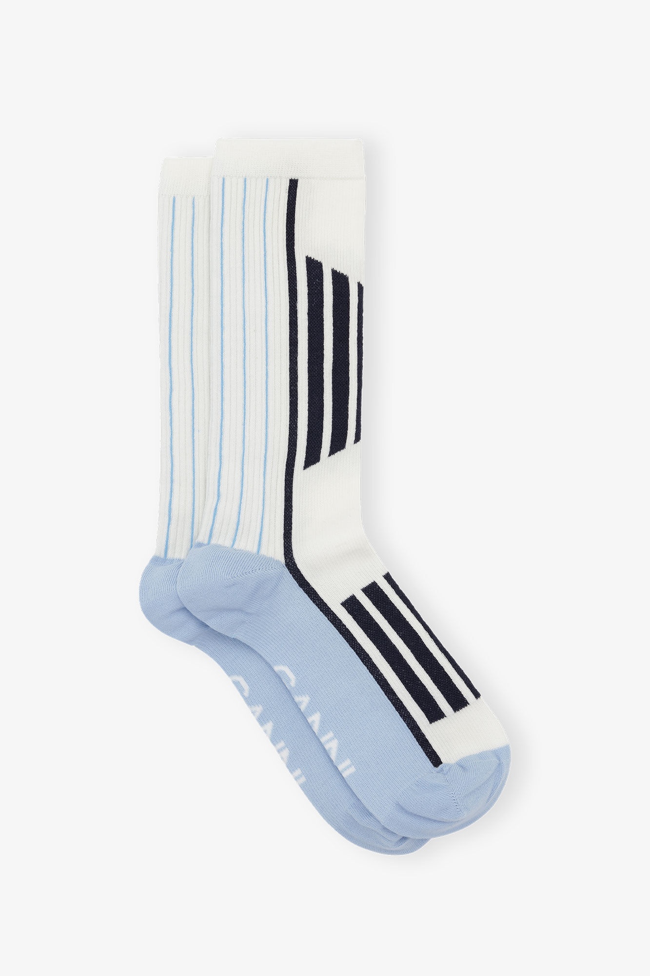 WHITE/BLUE SPORTY SOCKS - 1