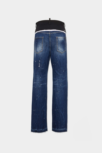 DSQUARED2 MEDIUM WHITE & BLUE SPOTS LOOSE JEANS outlook