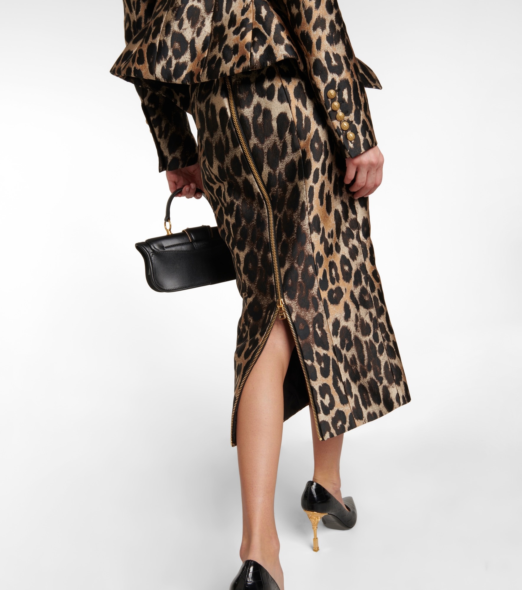 High-rise leopard-print midi skirt - 5