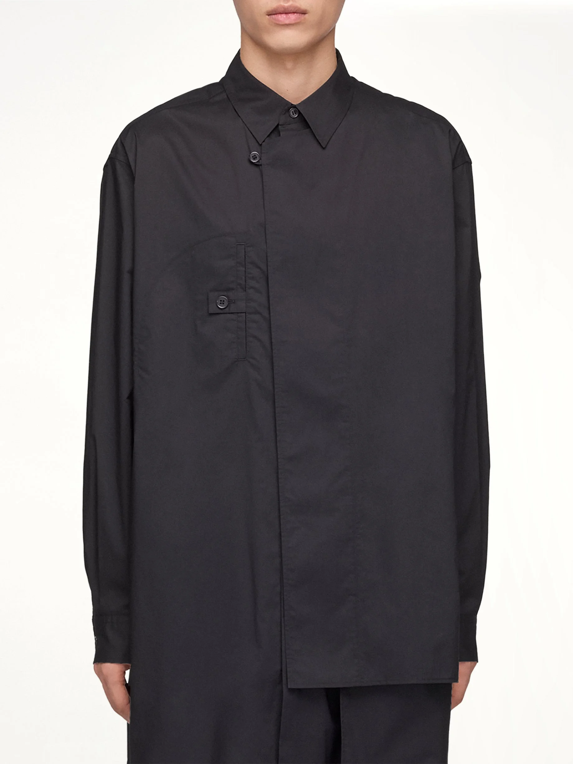 Adaptive Cotton Shirt in Black - 1