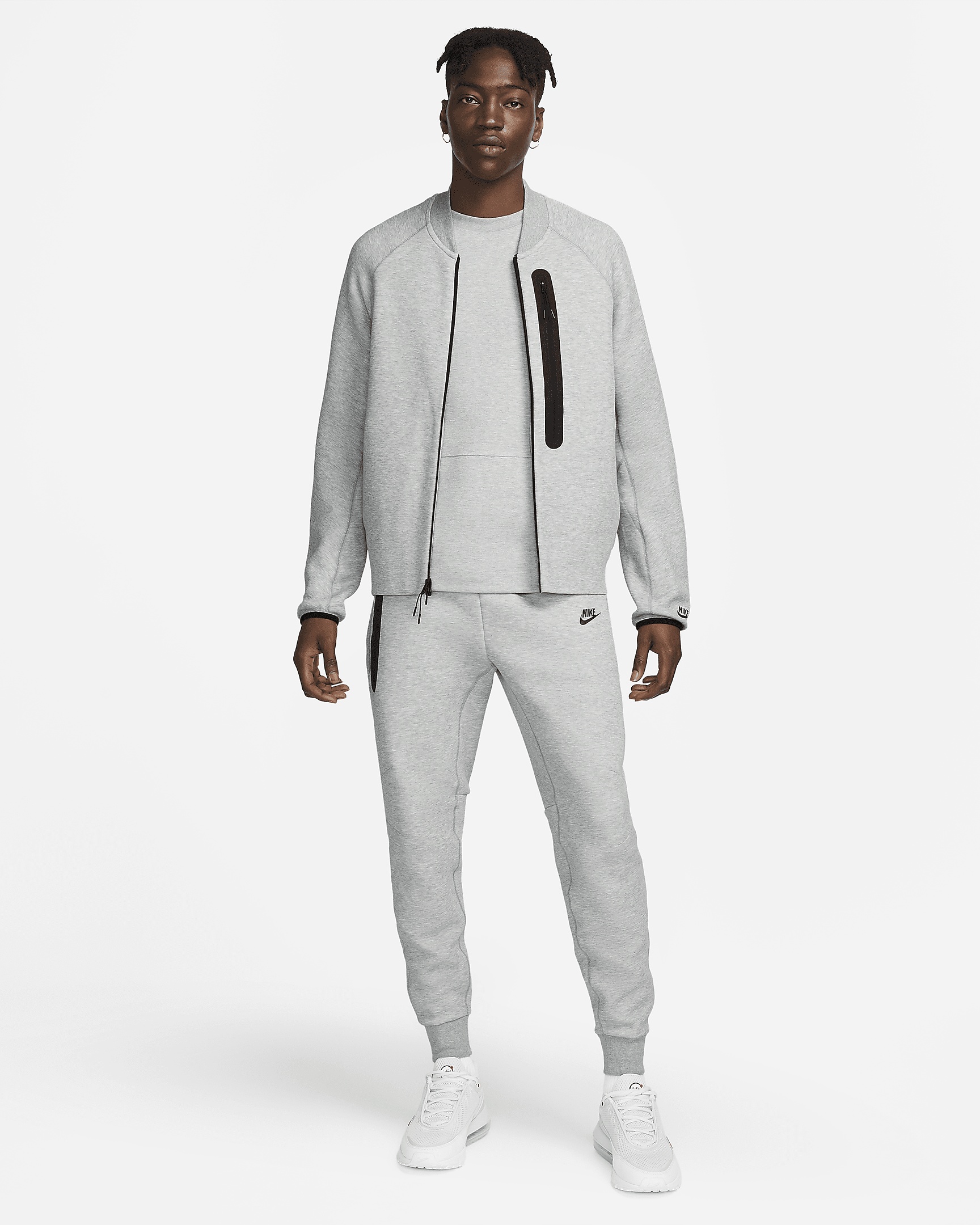 【NIKE】☆Nike Sportswear☆ Tech Fleece Men's Bomber Jacket NIKE Sportswear Tech Fleece Bomber Jacket XL Cream/White