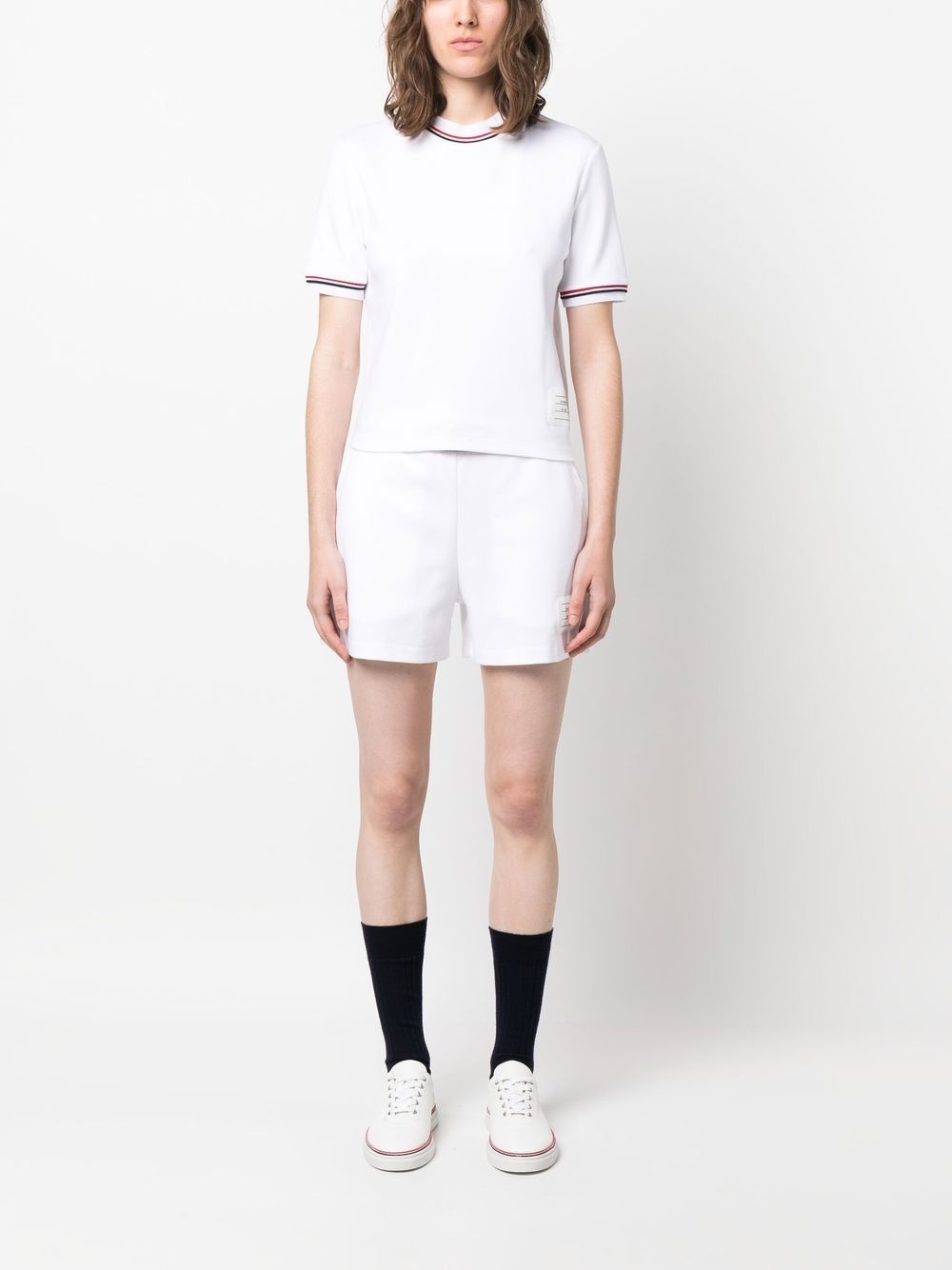logo-patch sweat shorts - 2