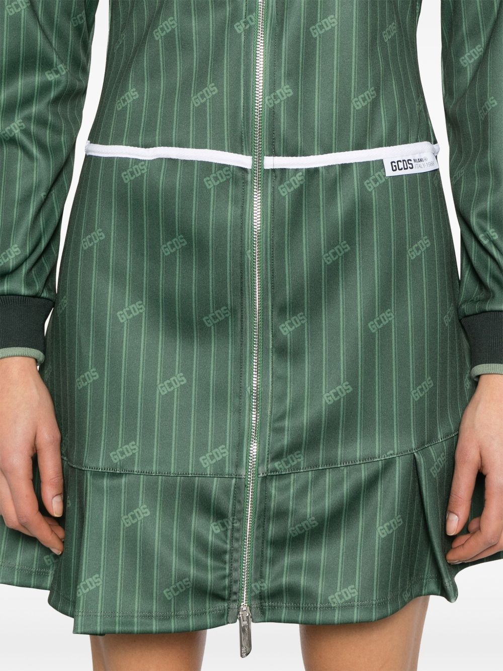 pinstriped zip-up mini dress - 5